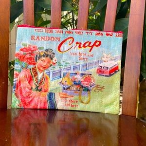 🌵 Blue Q Random Crap Zippered  Pouch Bag